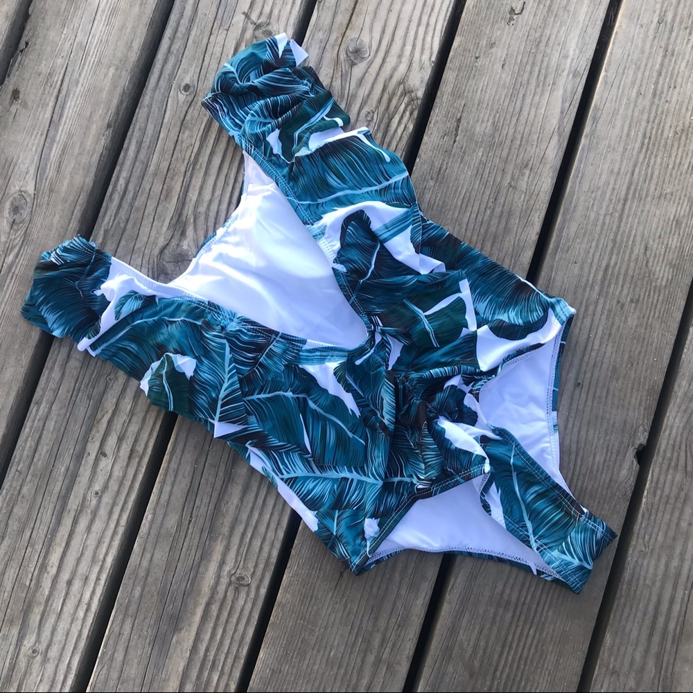 JUST IN ♡ RIO Palm Print Swimsuit - Picture 5 of 8